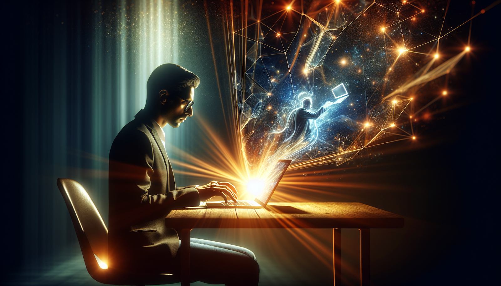 A person writing high-quality content on a laptop