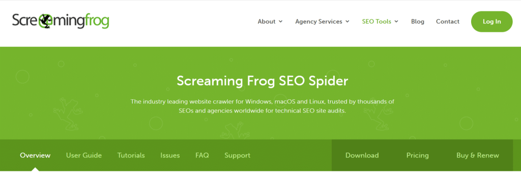 Screaming Frog Homepage