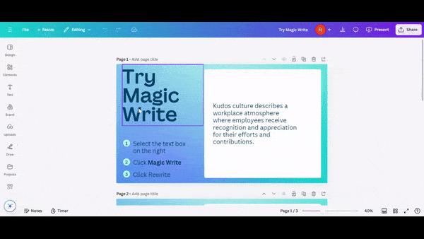 Canva Magic Write Demonstration
